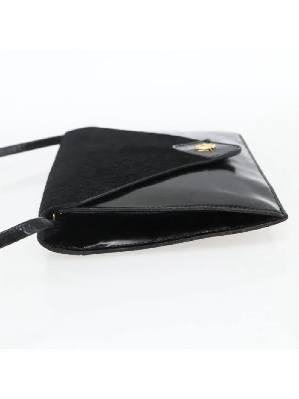 Authentic Christian Dior Shoulder Bag Leather Black Gold - Picture 11 of 16